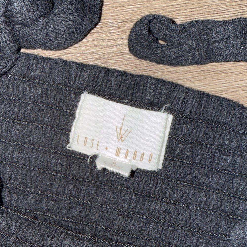 Lost + Wander Black Ruffled Crop Top - Picture 2 of 3